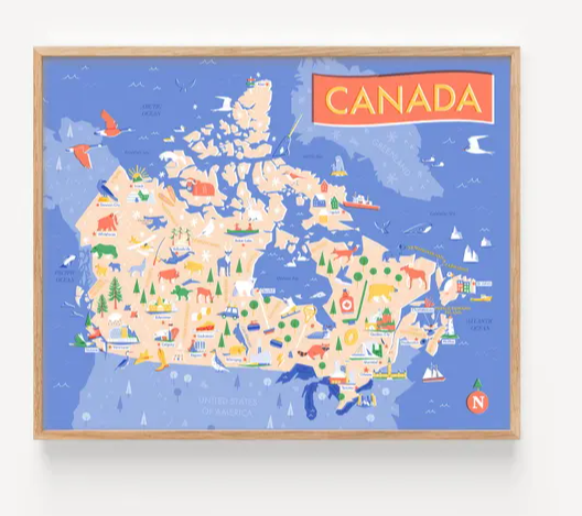 Postcard - Canada Map